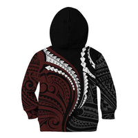 Polynesian Oxblood Line Art Tribal Tattoo Kid Hoodie LT9 - Polynesian Pride