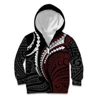 Polynesian Oxblood Line Art Tribal Tattoo Kid Hoodie LT9 Zip Hoodie Beige - Polynesian Pride