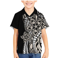 Polynesian Plumeria Floral Tattoo Pattern Family Matching Mermaid Dress and Hawaiian Shirt Beige Style LT9 Son's Shirt Beige - Polynesian Pride