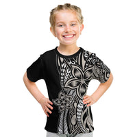 Polynesian Plumeria Floral Tattoo Pattern Kid T Shirt Beige Style