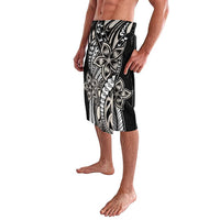 Polynesian Plumeria Floral Tattoo Pattern Lavalava Beige Style