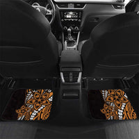 Polynesian Plumeria Floral Tattoo Pattern Car Mats Gold Style
