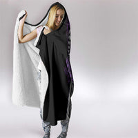 Polynesian Plumeria Floral Tattoo Pattern Hooded Blanket Purple Style