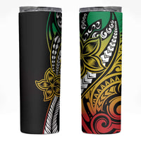 Polynesian Plumeria Floral Tattoo Pattern Skinny Tumbler Reggae Style LT9 Reggae - Polynesian Pride