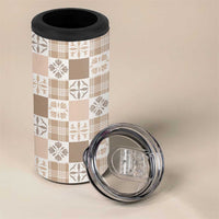 Hawaiian Palaka Quilt Pattern 4 in 1 Can Cooler Tumbler Hawaii Culture Bird of Paradise Exotic Motif LT9 - Polynesian Pride