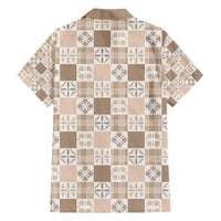 Hawaiian Palaka Quilt Pattern Family Matching Off The Shoulder Long Sleeve Dress and Hawaiian Shirt Hawaii Culture Bird of Paradise Exotic Motif LT9 - Polynesian Pride
