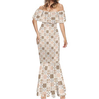 Hawaiian Palaka Quilt Pattern Mermaid Dress Hawaii Culture Bird of Paradise Exotic Motif - Polynesian Pride