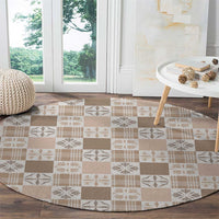 Hawaiian Palaka Quilt Pattern Round Carpet Hawaii Culture Bird of Paradise Exotic Motif - Polynesian Pride