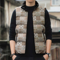 Hawaiian Palaka Quilt Pattern Sleeveless Puffer Jacket Hawaii Culture Bird of Paradise Exotic Motif - Polynesian Pride