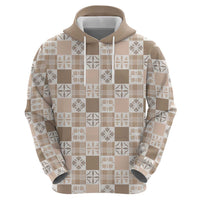 Hawaiian Palaka Quilt Pattern Zip Hoodie Hawaii Culture Bird of Paradise Exotic Motif - Polynesian Pride