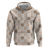 Hawaiian Palaka Quilt Pattern Zip Hoodie Hawaii Culture Bird of Paradise Exotic Motif - Polynesian Pride