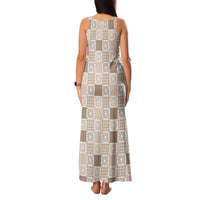 Hawaiian Palaka Quilt Pattern Family Matching Tank Maxi Dress and Hawaiian Shirt Hawaii Culture Honu Turtle LT9 - Polynesian Pride