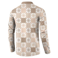 Hawaiian Palaka Quilt Pattern Button Sweatshirt Hawaii Culture Pineapple - Polynesian Pride