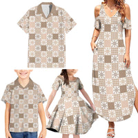 Hawaiian Palaka Quilt Pattern Family Matching Summer Maxi Dress and Hawaiian Shirt Hawaii Culture Pineapple LT9 - Polynesian Pride