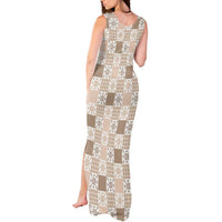 Hawaiian Palaka Quilt Pattern Tank Maxi Dress Hawaii Culture Pineapple - Polynesian Pride
