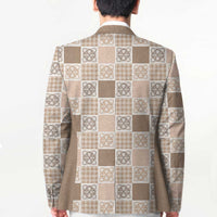 Hawaiian Palaka Quilt Pattern Blazer Hawaii Culture Tropical Flowers Mix - Polynesian Pride