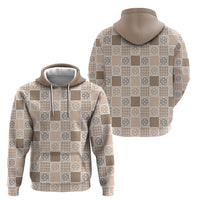 Hawaiian Palaka Quilt Pattern Zip Hoodie Hawaii Culture Tropical Flowers Mix - Polynesian Pride