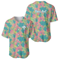 Seamless Hawaiian Quilt Pattern Baseball Jersey Hawaii Culture Palm Leaf Tropical - Polynesian Pride