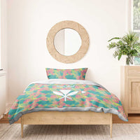Seamless Hawaiian Quilt Pattern Bedding Set Hawaii Culture Palm Leaf Tropical - Polynesian Pride