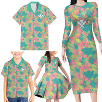 Personalised Seamless Hawaiian Quilt Pattern Family Matching Long Sleeve Bodycon Dress and Hawaiian Shirt Hawaii Culture Palm Leaf Tropical LT9 - Polynesian Pride