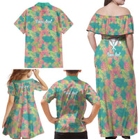 Personalised Seamless Hawaiian Quilt Pattern Family Matching Off Shoulder Maxi Dress and Hawaiian Shirt Hawaii Culture Palm Leaf Tropical LT9 - Polynesian Pride