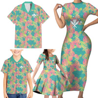 Personalised Seamless Hawaiian Quilt Pattern Family Matching Short Sleeve Bodycon Dress and Hawaiian Shirt Hawaii Culture Palm Leaf Tropical LT9 - Polynesian Pride