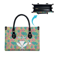 Seamless Hawaiian Quilt Pattern Leather Bag Hawaii Culture Palm Leaf Tropical - Polynesian Pride