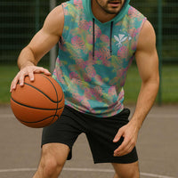 Personalised Seamless Hawaiian Quilt Pattern Sleeveless Hoodie Hawaii Culture Palm Leaf Tropical LT9 - Polynesian Pride