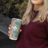 Seamless Hawaiian Quilt Pattern Tumbler Cup Hawaii Culture Palm Leaf Tropical - Polynesian Pride