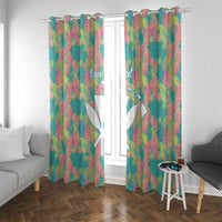 Seamless Hawaiian Quilt Pattern Window Curtain Hawaii Culture Palm Leaf Tropical - Polynesian Pride