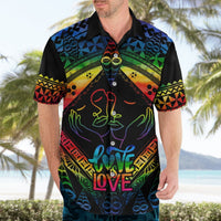 Tonga LGBT Hawaiian Shirt Love Is Love Ngatu Rainbow Water Color LT9 - Polynesian Pride