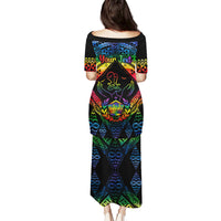 Personalised Tonga LGBT Puletasi Love Is Love Ngatu Rainbow Water Color LT9 - Polynesian Pride