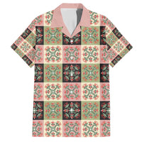 Seamless Pattern Pikake Lei Family Matching Off Shoulder Maxi Dress and Hawaiian Shirt Floral Squares Pikake - Polynesian Pride