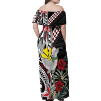 Hawaii Monk Seal Santa Family Matching Off Shoulder Maxi Dress and Hawaiian Shirt Hibiscus Kakau Pattern Mele Kalikimaka LT9 - Polynesian Pride