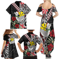 Hawaii Monk Seal Santa Family Matching Summer Maxi Dress and Hawaiian Shirt Hibiscus Kakau Pattern Mele Kalikimaka LT9 - Polynesian Pride