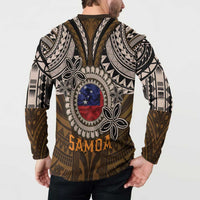 Samoa Warrior Button Sweatshirt The Mighty Samoan Warrior Spirit
