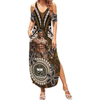 Samoa Warrior Family Matching Summer Maxi Dress and Hawaiian Shirt The Mighty Samoan Warrior Spirit