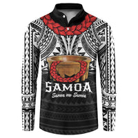 Samoan Tanoa Kava Bowl Ula Fala Button Sweatshirt Polynesian Tribal Vibe