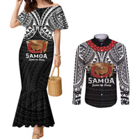 Samoan Tanoa Kava Bowl Ula Fala Couples Matching Mermaid Dress and Long Sleeve Button Shirt Polynesian Tribal Vibe LT9 Brown - Polynesian Pride