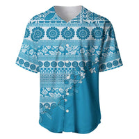 Fiji Marau na Kerisimasi Baseball Jersey Aqua Tagimoucia Tapa Masi Tribal - Polynesian Pride