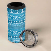 Fiji Marau na Kerisimasi 4 in 1 Can Cooler Tumbler Aqua Tagimoucia Tapa Masi Tribal LT9 - Polynesian Pride