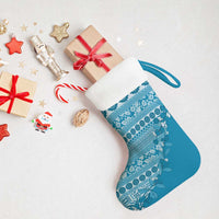 Fiji Marau na Kerisimasi Christmas Stocking Aqua Tagimoucia Tapa Masi Tribal - Polynesian Pride