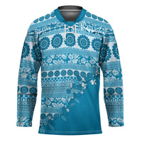 Fiji Marau na Kerisimasi Hockey Jersey Aqua Tagimoucia Tapa Masi Tribal - Polynesian Pride