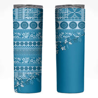 Fiji Marau na Kerisimasi Skinny Tumbler Aqua Tagimoucia Tapa Masi Tribal LT9 Aqua - Polynesian Pride