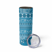 Fiji Marau na Kerisimasi Skinny Tumbler Aqua Tagimoucia Tapa Masi Tribal LT9 - Polynesian Pride