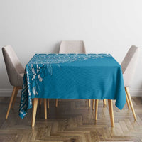 Fiji Marau na Kerisimasi Tablecloth Aqua Tagimoucia Tapa Masi Tribal LT9 - Polynesian Pride