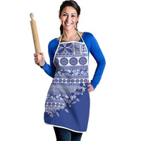 Fiji Marau na Kerisimasi Apron Blue Tagimoucia Tapa Masi Tribal - Polynesian Pride