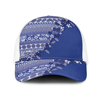 Fiji Marau na Kerisimasi Mesh Trucker Cap Blue Tagimoucia Tapa Masi Tribal - Polynesian Pride