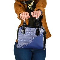 Fiji Marau na Kerisimasi Shoulder Handbag Blue Tagimoucia Tapa Masi Tribal - Polynesian Pride