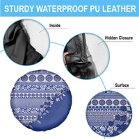 Fiji Marau na Kerisimasi Spare Tire Cover Blue Tagimoucia Tapa Masi Tribal - Polynesian Pride
